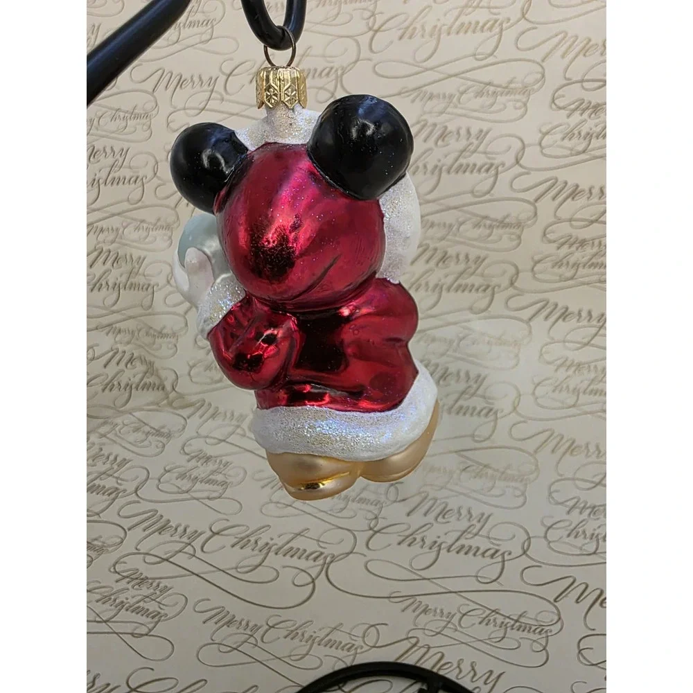2000 Christopher Radko Disney Jewel Mickey Snowball Glass Ornament 00-DIS-33